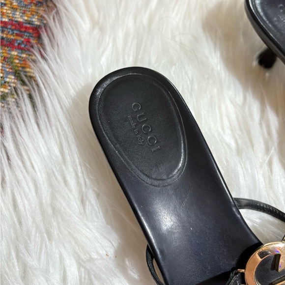 Vintage Gucci Leather Kitten Heels Heart Logo - Picture 6 of 9